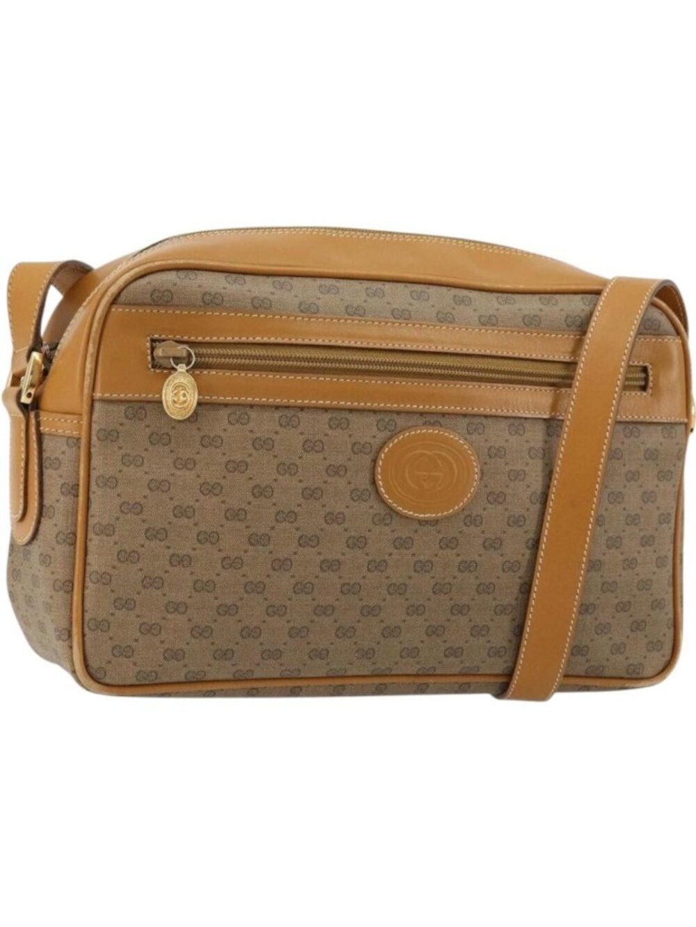GUCCI Micro GG Supreme Shoulder Bag PVC Beige Gold 001 56 0942